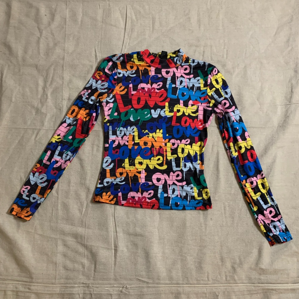 Shein Graphic Mock Turtle Neck